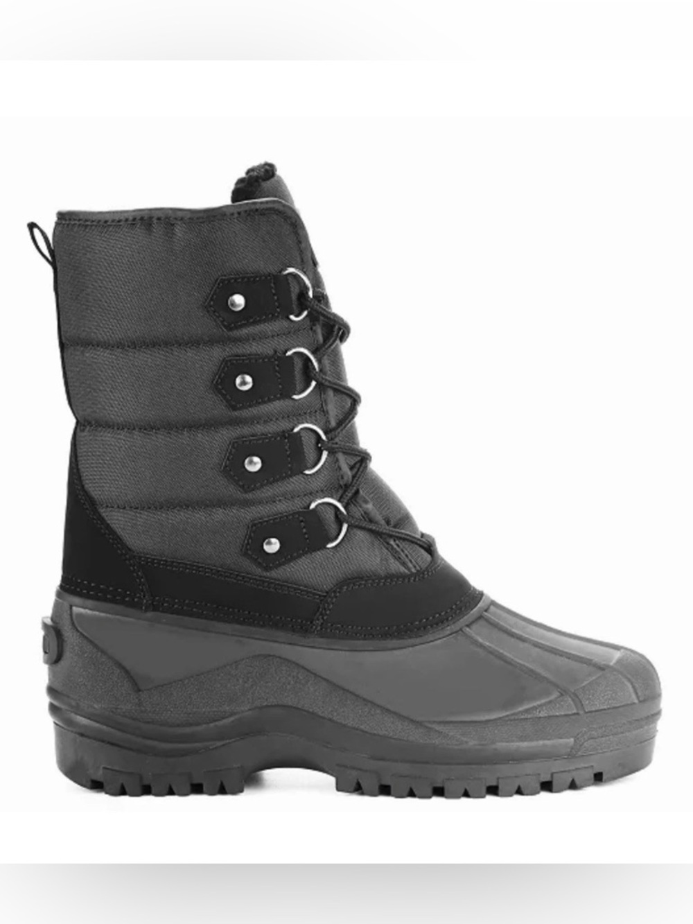 Men's Black Insulated Lace-Up Rain & Snow Boot